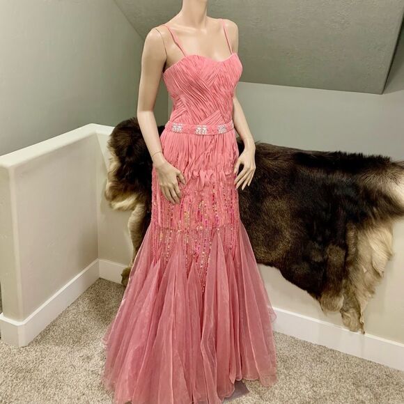 Vintage Style, Multiple Ways to Wear, Stunning Sequins & Beaded Mermaid Gown - Picture 6 of 16